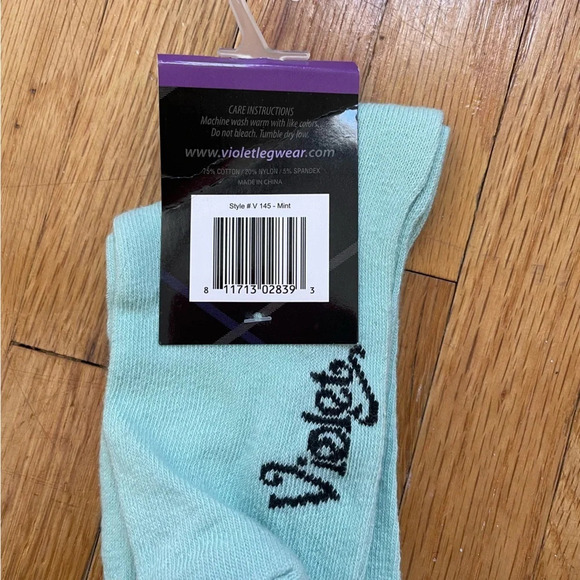 4/$25 Violet Legwear Mint Green Knee High Socks Girls Size 10 New With Tags - Picture 4 of 4